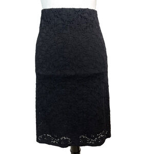 Alfani Woman Skirt Plus size 16W Black Floral Lace Straight Knee Stretch Wedding